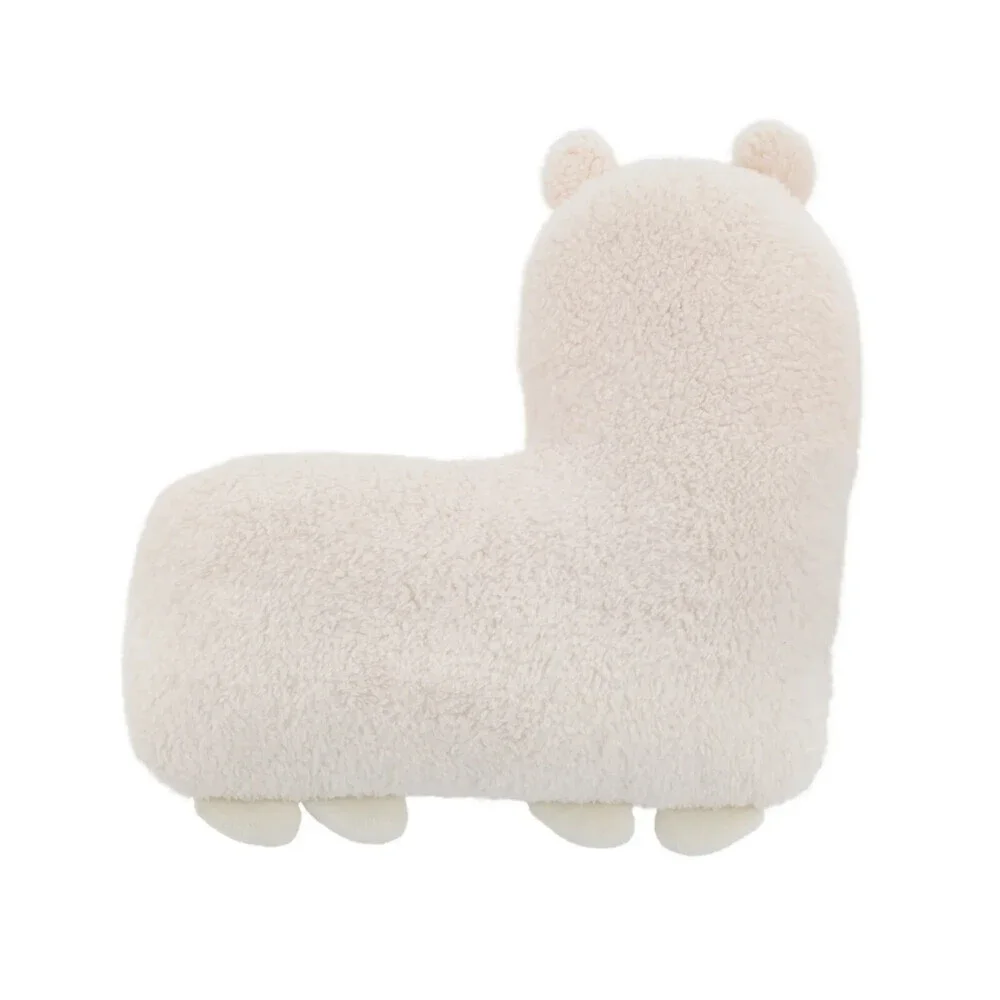 Little Love by NoJo Decorative Pillow 5x16 Light Beige Sherpa Llama Shape BED55